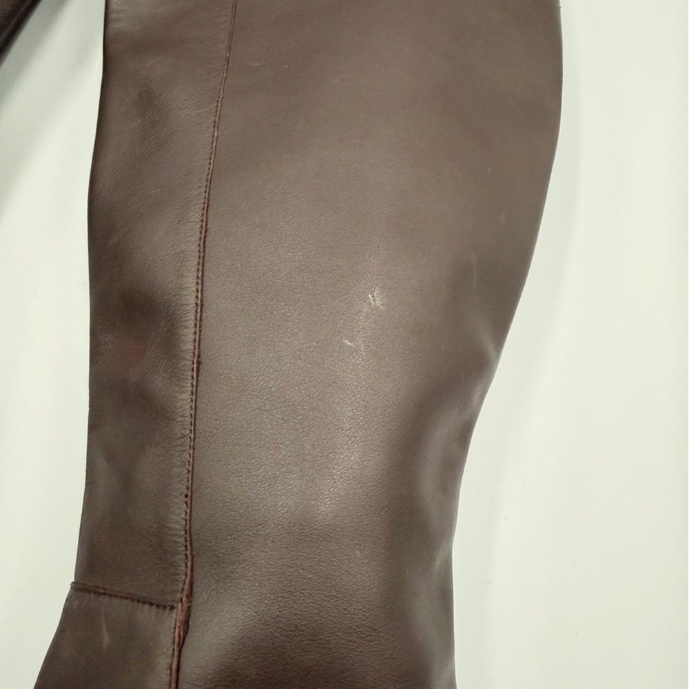 Chadwicks Leather Chocolate Brown Knee High Low Heel Square Toe Classic Boot 11 - Picture 8 of 11